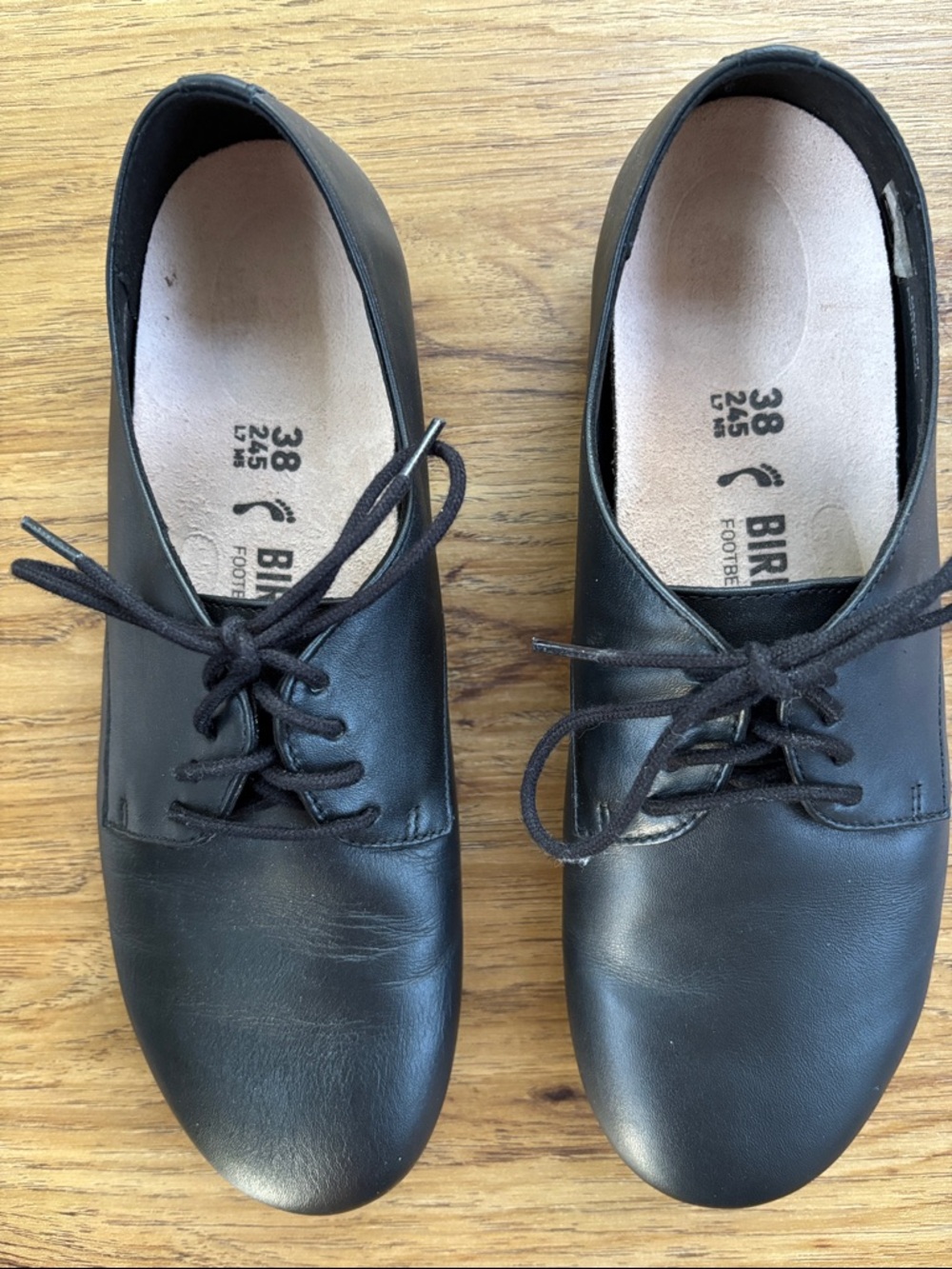 Birkenstock Saunders Derby Shoes Black Leather Lace Up women’s 38